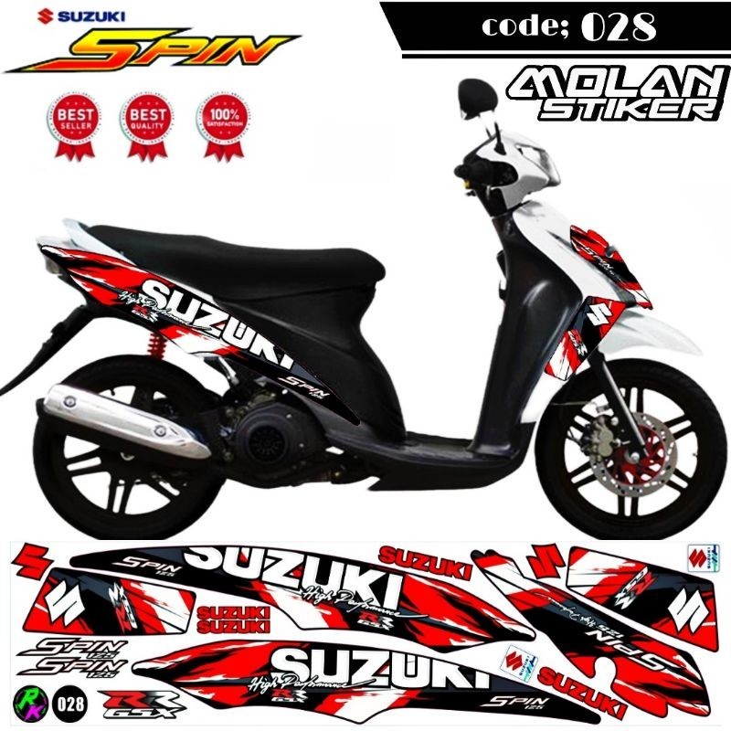 Decal Sticker Striping Variasi Suzuki SPIN 125 | SPIN 125 R | SPIN 125 NR | Decal Suzuki Step 125 | 