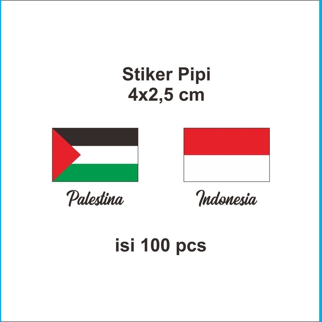 

Stiker Pipi Palestina Dan Indonesia 100 Pcs Stiker Bendera Palestina Bisa Untuk Peci dan Baju JAYA PRINT