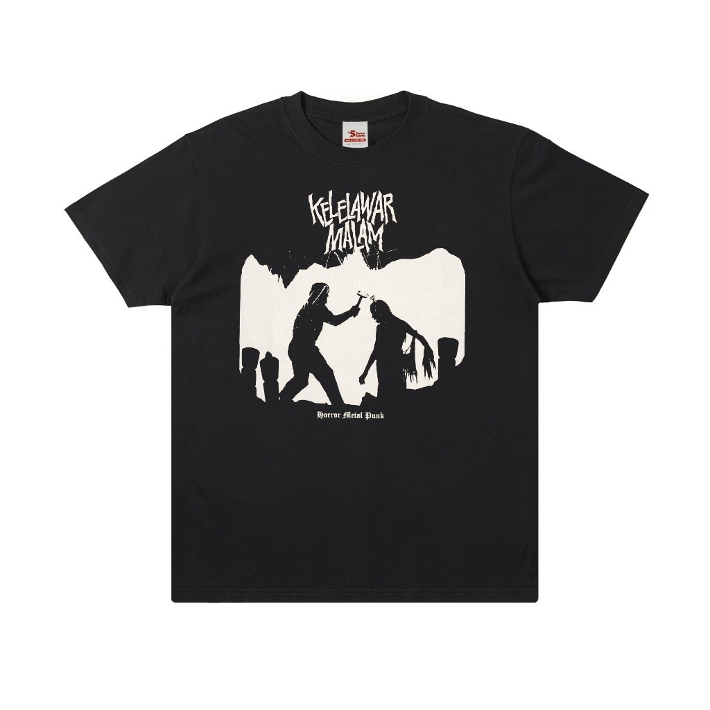 【COD】 NEW 【COD】Kelelawar Malam - Horror Metal Punk T-shirt - Black Tidur pendek Fashion Hardworking 
