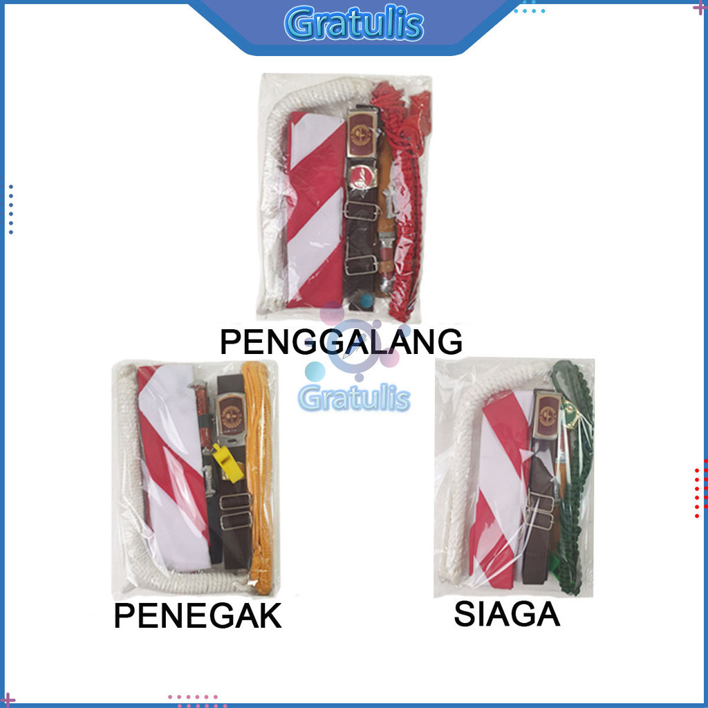 

ATRIBUT PERLENGKAPAN PRAMUKA [1 SET] / AKSESORIS SEKOLAH / PLUIT DASI HASDUK KACU RING SABUK IKAT PINGGANG TAMBANG BELATI TALIKUR TALIKOOR