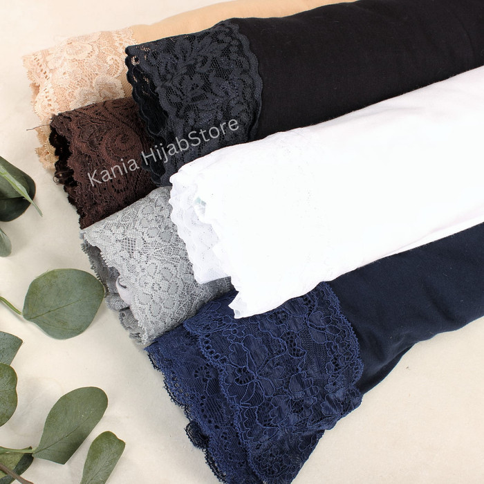 promo ✨ -Celana kulot inner renda daleman gamis daleman rok bahan kaos premium - PolosCoklaKulit