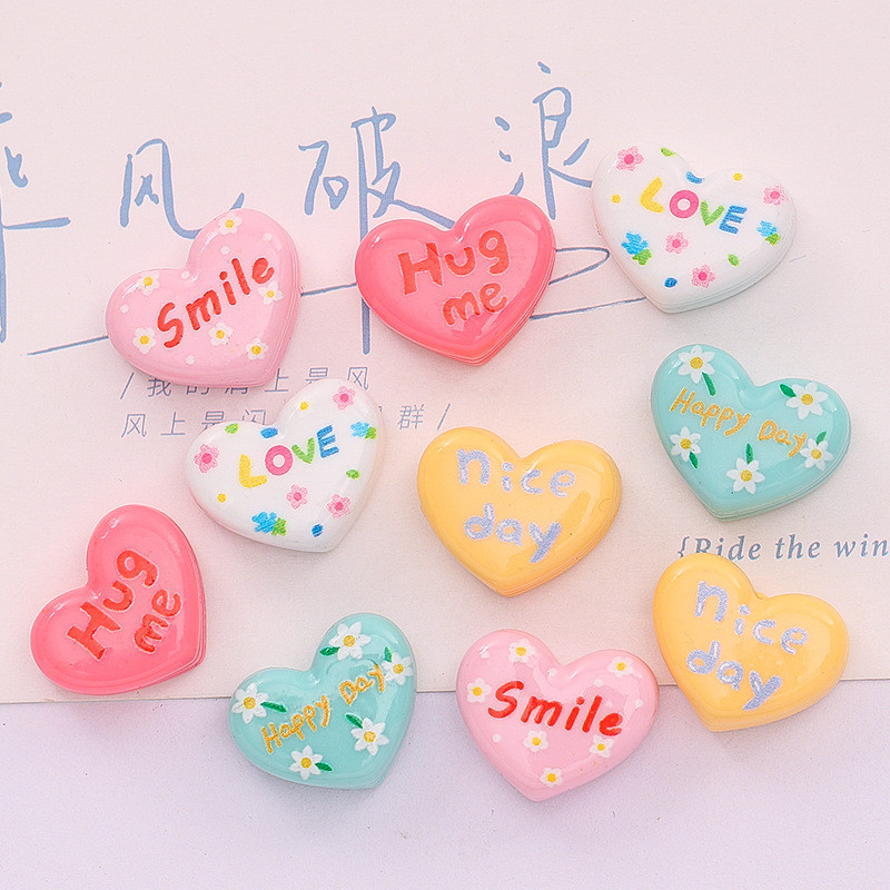 10PCS Love DIY Cream Glue Homemade Phone Case Headwear Resin Jewelry Accessories