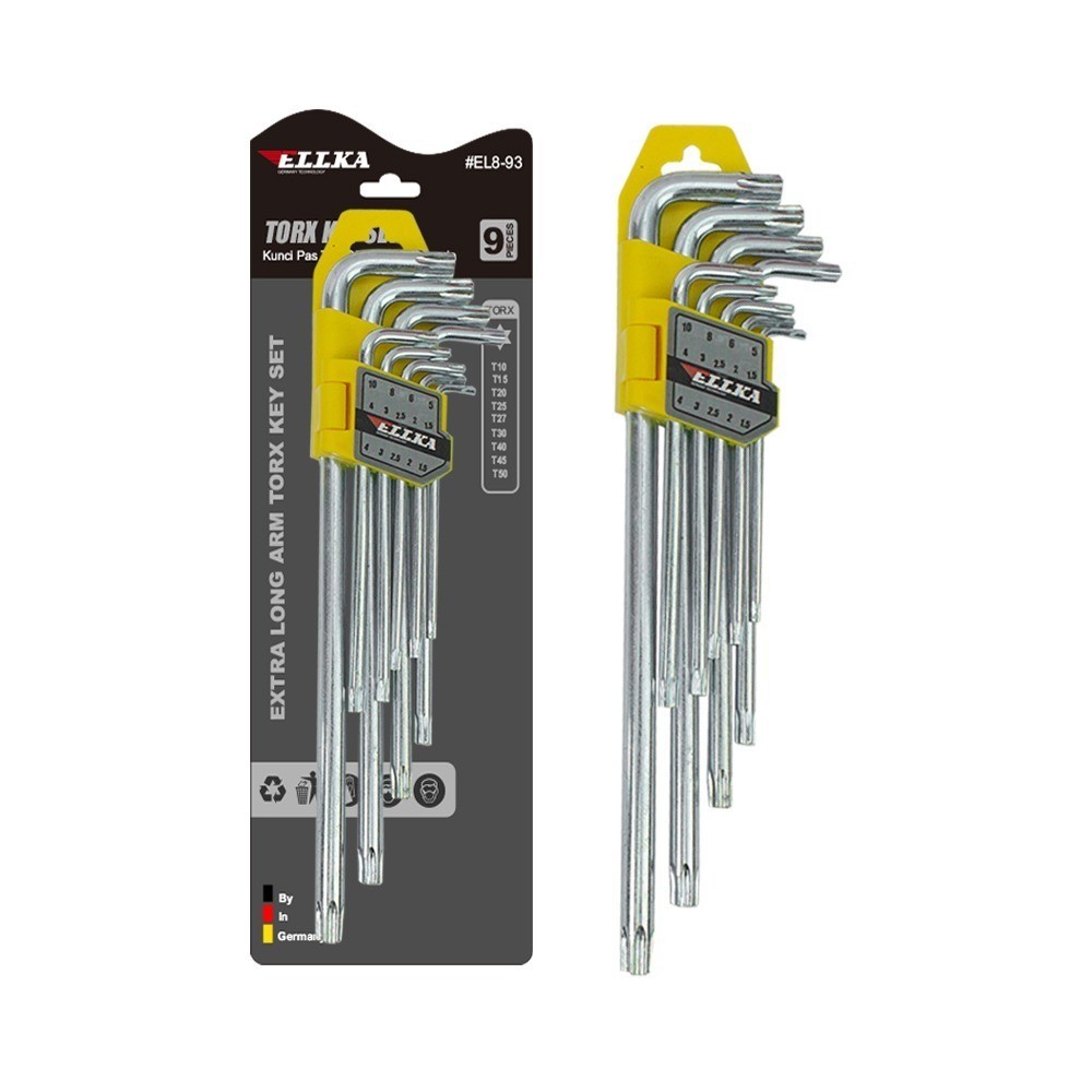 Kunci L Bintang Lubang Panjang 9 pcs YUKIDO TOOLS-TERMURAH