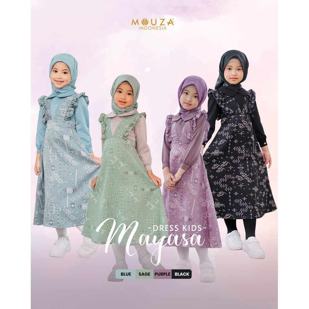 MOUZA - COD - SARIMBIT HAMAS MAYASA - Gamis MAYASA Kids - Dress One Set Hijab Anak Motif Printing Ba