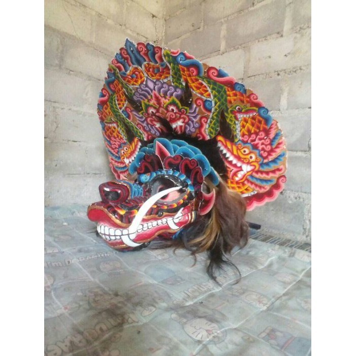 barongan devil asli 1 set -  - barongan devil dengan cambuk rotan