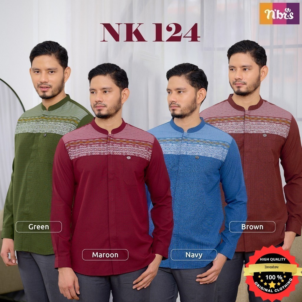 KOKO NIBRAS NK 124 / KOKO LENGAN PANJANG NBRS TERBARU / BAJU BRANDED PRIA KOKO ORIGINAL