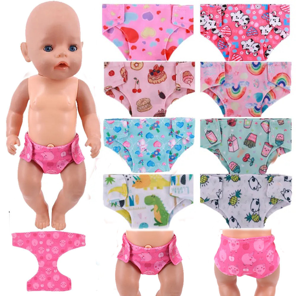 Doll Diapers Cute Underwear Animal Fruit Print For 18 Inch American Doll Girls & 43 cm ,Doll Clothes