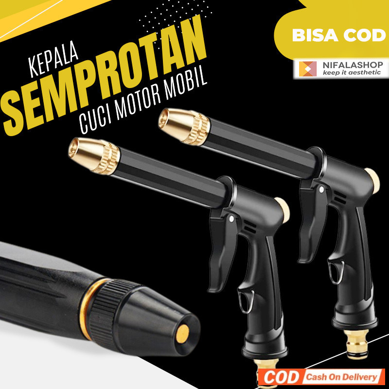 Ujung Semprotan Selang Air Cuci Motor Mobil Semprotan Tanaman Kuningan Hose Nozzle Cuci Mobil Cuci M