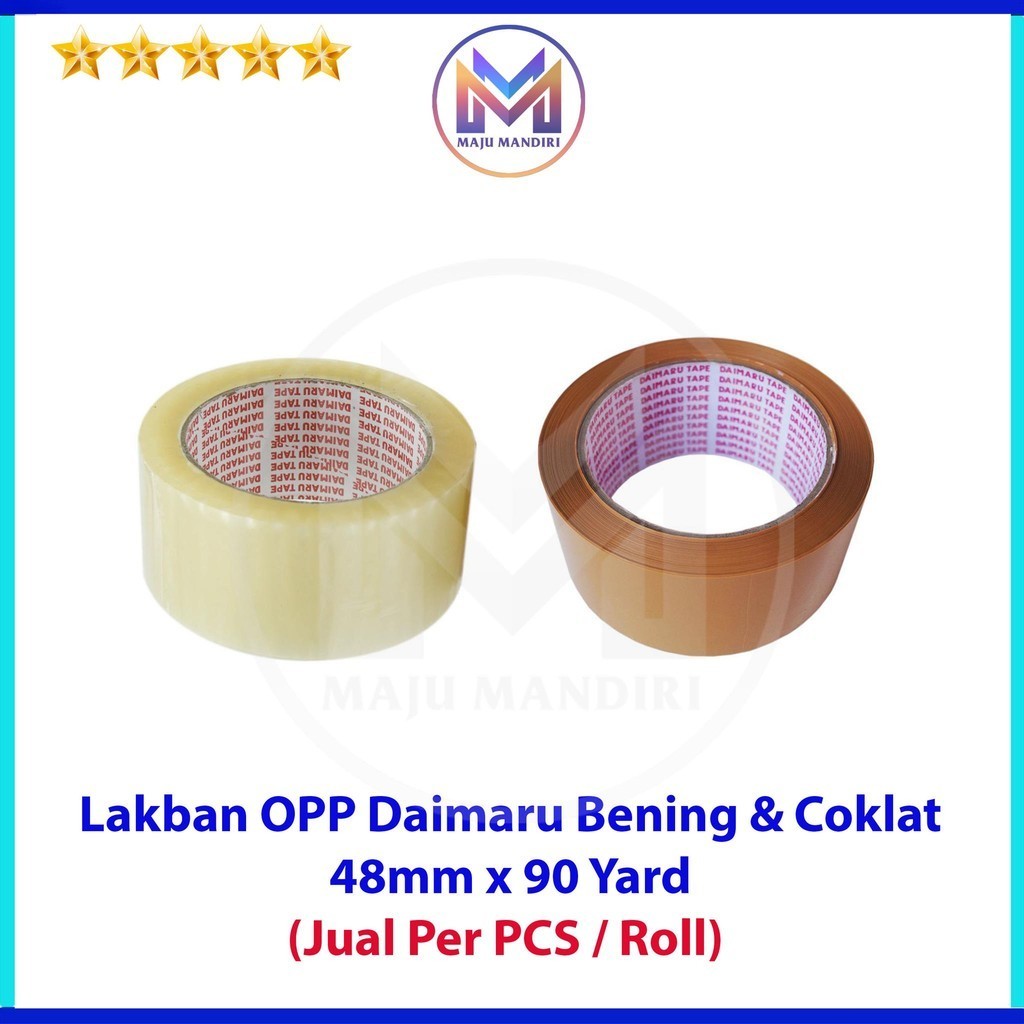 

Lakban Daimaru Bening / Coklat 2 Inch / 48mm x 90 Yard Opp Tape