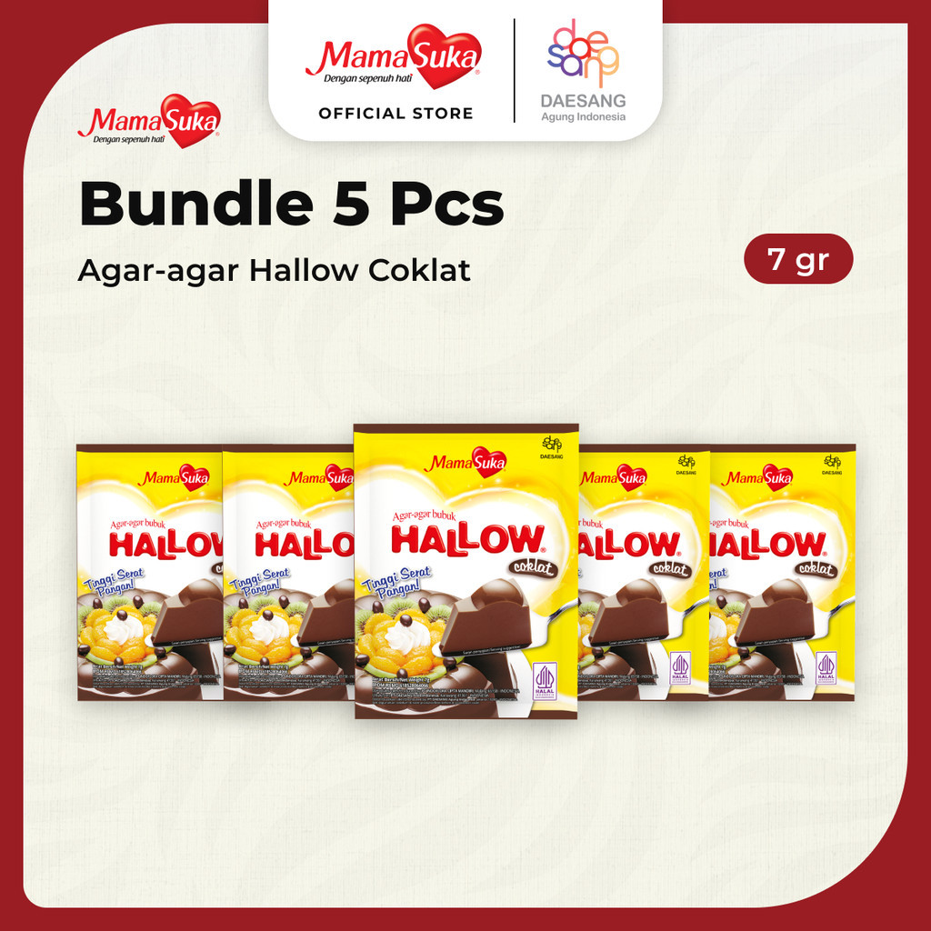 

Bundle 5 pcs - MamaSuka Agar-agar Hallow Cokelat 7 gr
