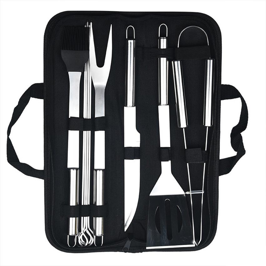 Set Peralatan Grill 10In1 Stainless Portabel Peralatan Bbq Lengkap / Panggang Daging Ikan Bbq