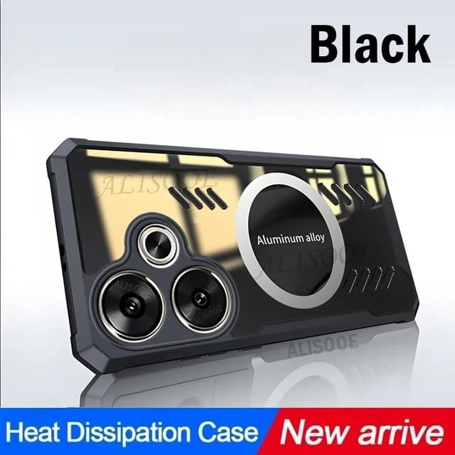 TDAcc Case POCO F5 F6 Air Vent Cooling Fan Premium Cover - Hitam, POCO F5