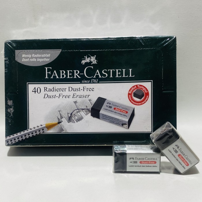 Penghapus Pensil Faber Castell Kecil Hitam Putih - 1 box isi 40 pcs