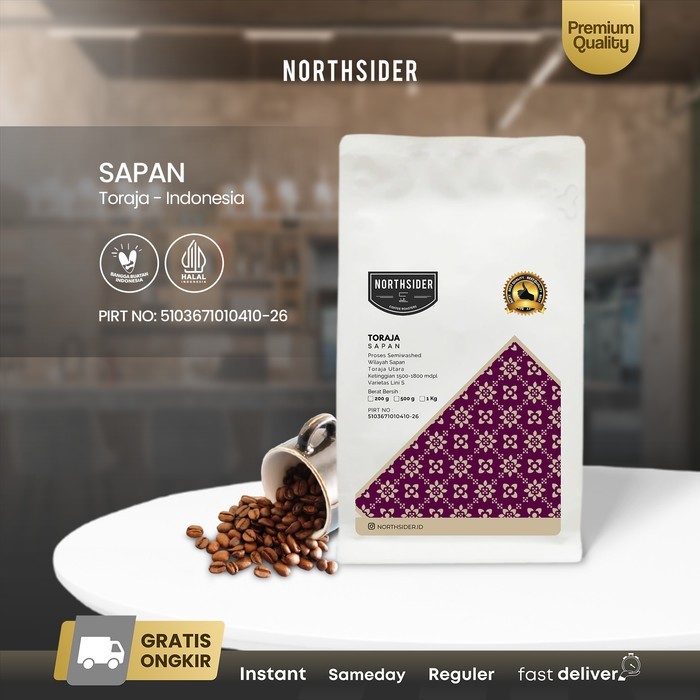 

Roux BIJI KOPI ARABIKA TORAJA SAPAN DRY HULLED - 500GR NORTHSIDER COFFEE - Biji Kopi