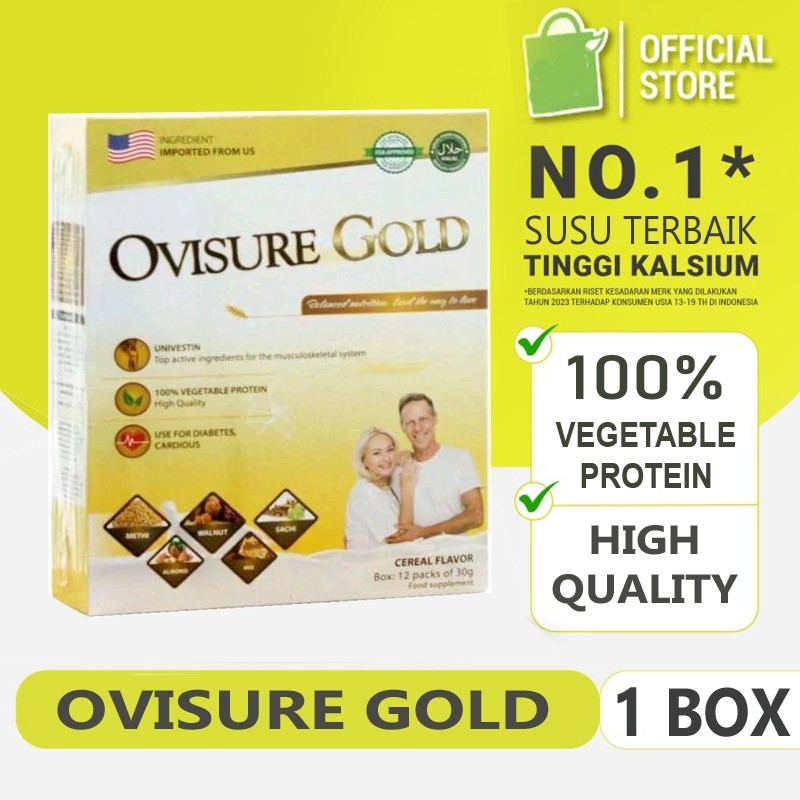 

1 BOX OVISURE GOLD MILK SUSU OBAT TULANG DAN SENDI YG SEHAT 100% DIMFOR USA