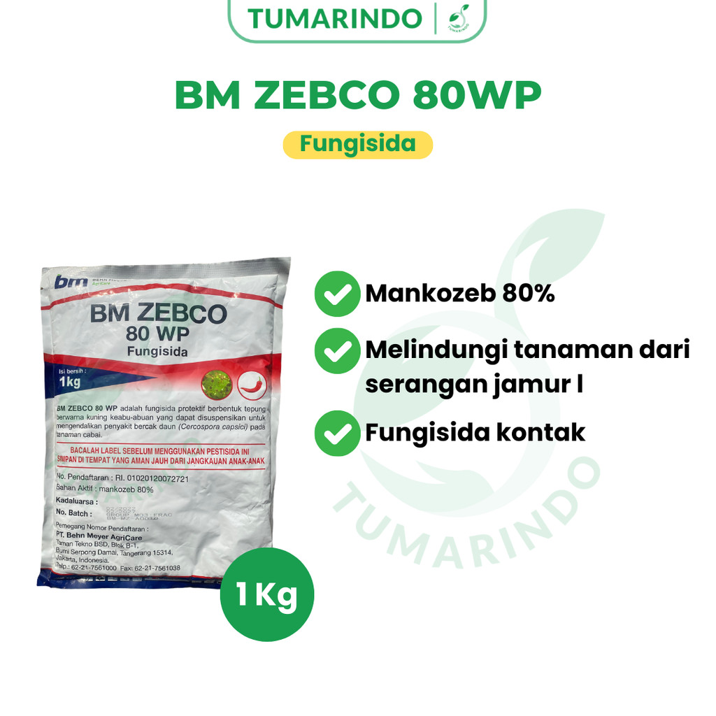 Bm Zebco 80wp 1kg Mankozeb Fungisida Mengendalikan Bercak Daun