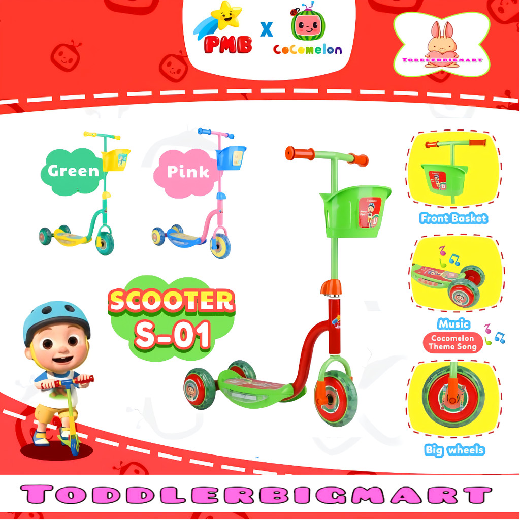 SCOOTER ANAK RODA TIGA PMB S-01 RODA LED MUSIK OTOPET ANAK SCOTER