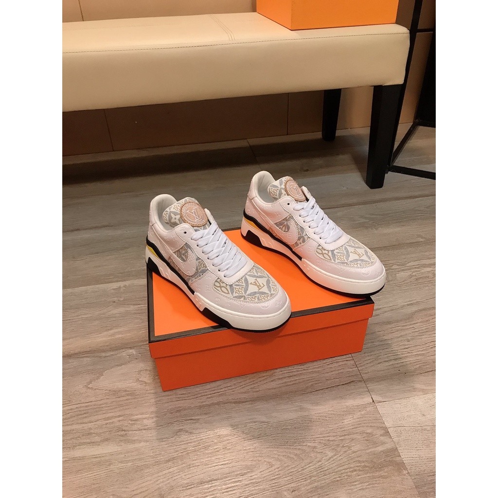 Louis Vuitton x Nike Air Force 1 Low Cut Stylish simplicity Casual Shoes Sneakers Men White