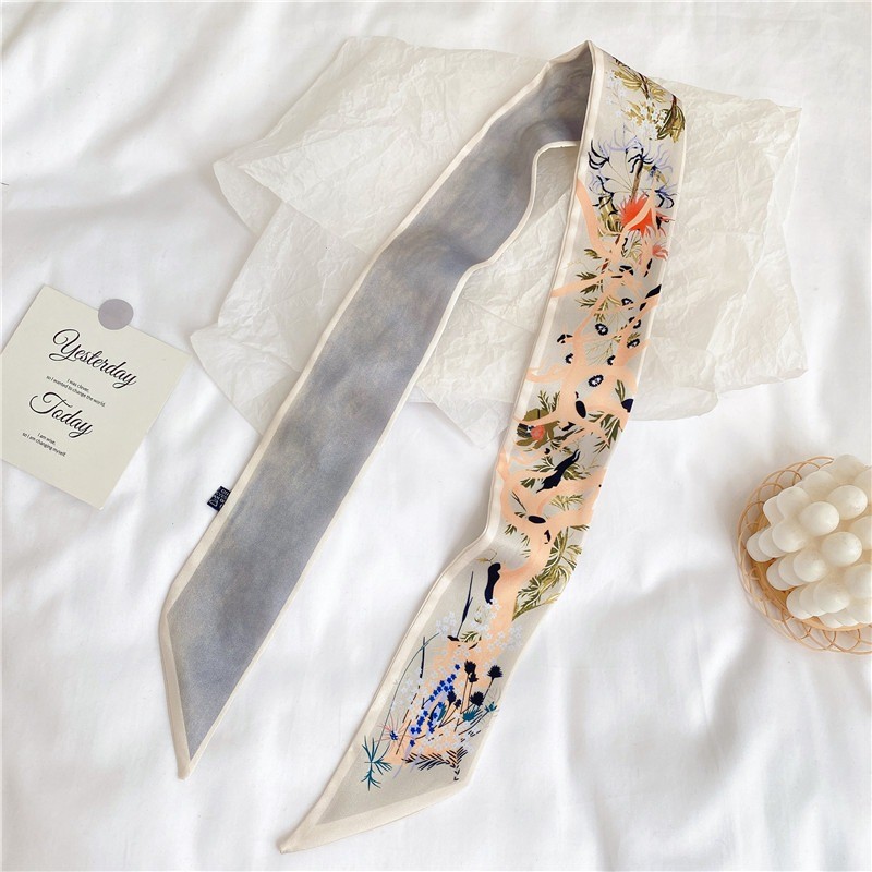 Tarot New Phoenix Flowers Silk Ribbon Silk Scarf Handbag Handle Wrap Bag Ribbon Scarf Women Girls He