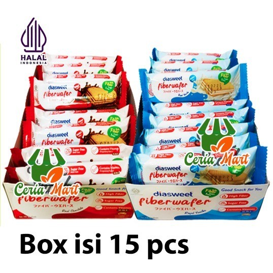 

✨NEW✨ -Fiber Wafer Bebas Gula Sugar Free Snack Diabetes Rasa Vanilla Coklat - Box 180 gr, Vanilla