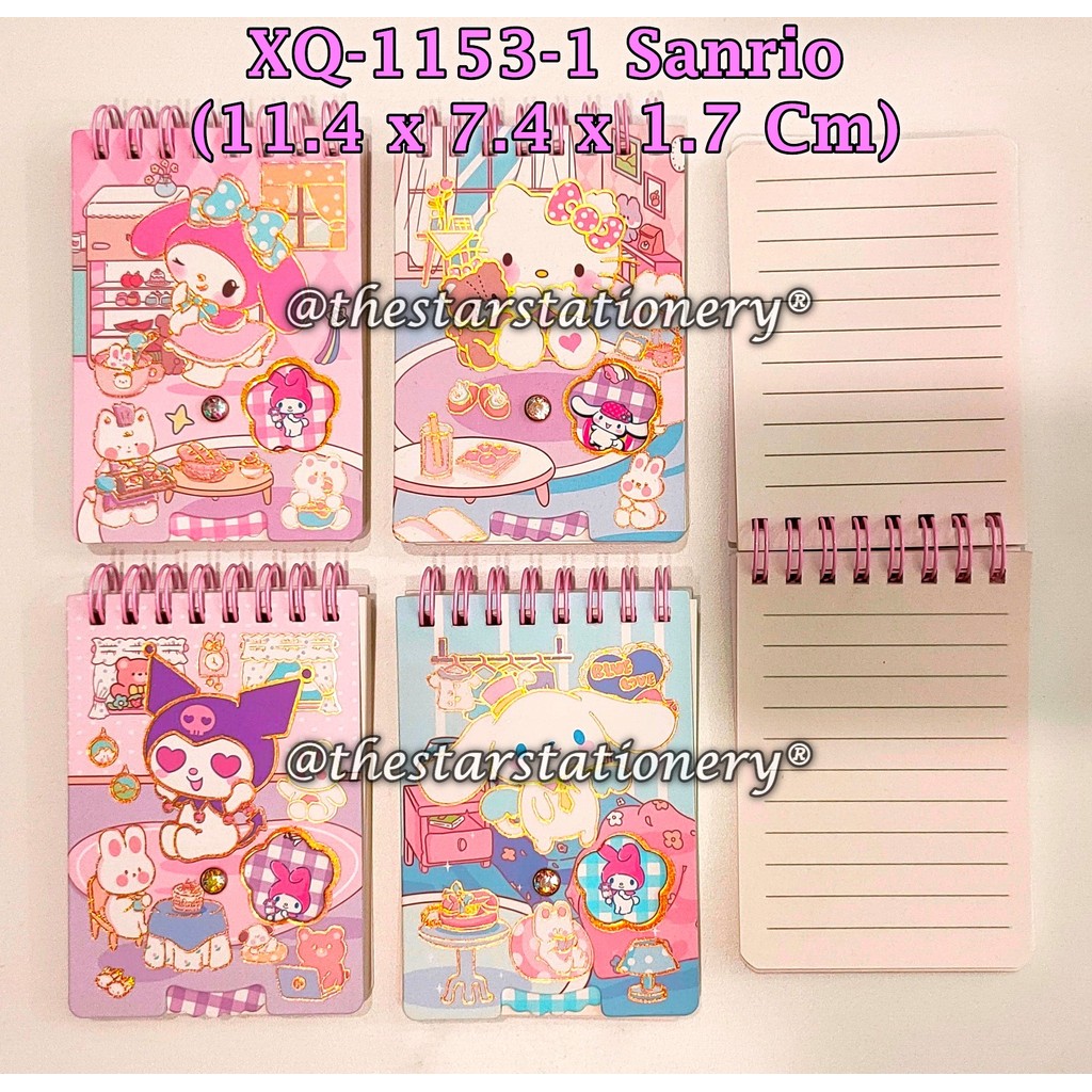 

(1 Biji) Buku Spiral Sanrio XQ-1153-1 78 Lembar 11.4*7.4*1.7 Cm / Buku Catatan Bergaris / Notebook