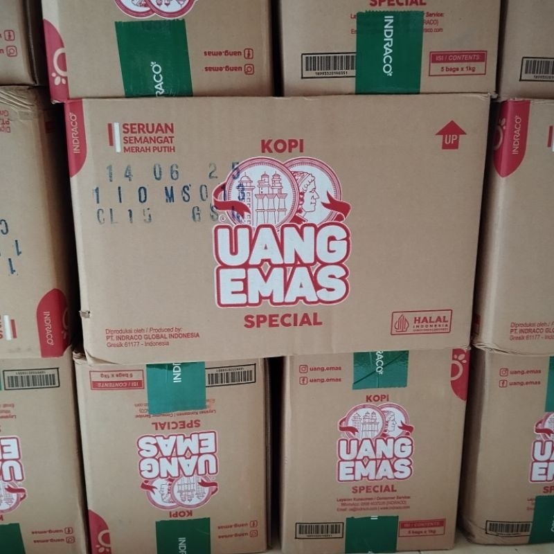 

kopi uang emas 1 karton 5kg 1dos kopi bubuk hitam pahit tanpa gula