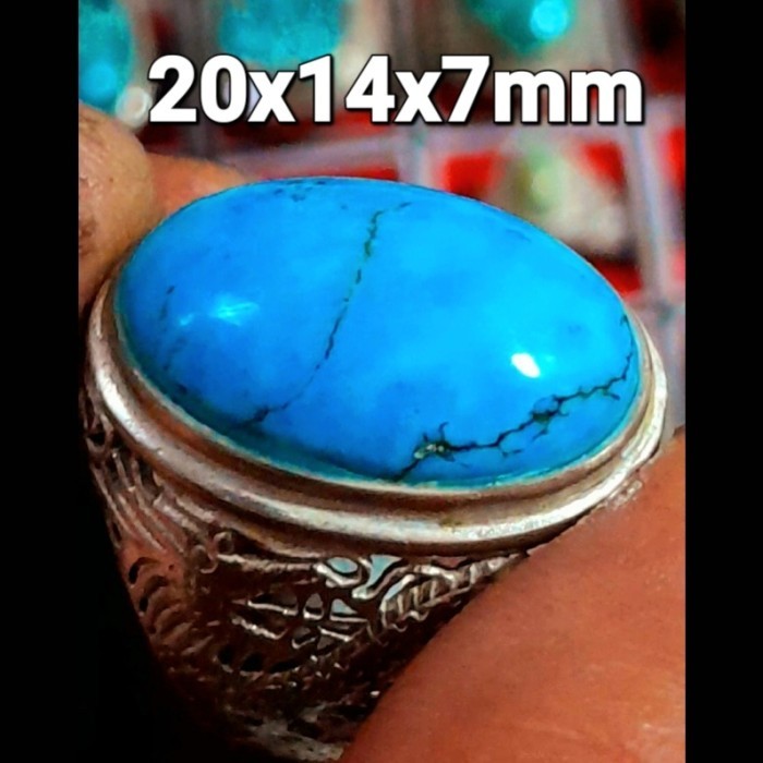 Pirus polosan gradasi biru size jumbo ring perak