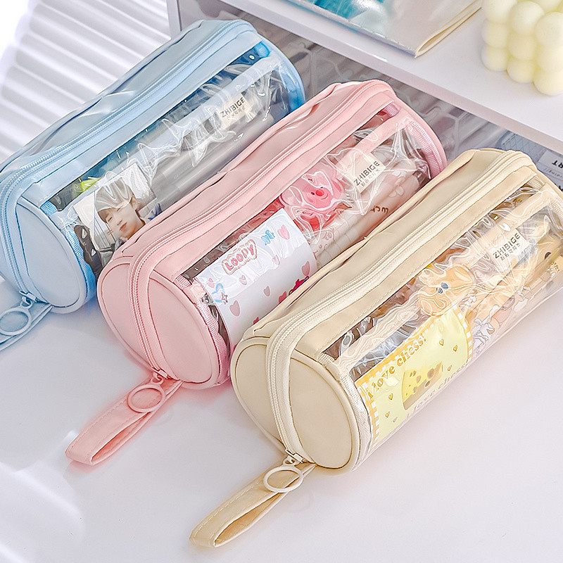 

Tempat Pensil Garam/Gaya INS Kantong Pensil Bulat Kapasitas Besar/Kotak Alat Tulis Transparan Jepang Baru