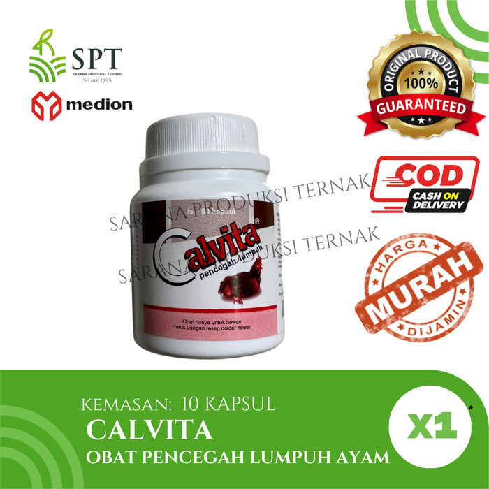 OBAT LUMPUH AYAM CALVITA 50 KAPSUL MEDION MENGOBATI MENCEGAH AYAM LUMPUH UNGGAS ITIK BEBEK