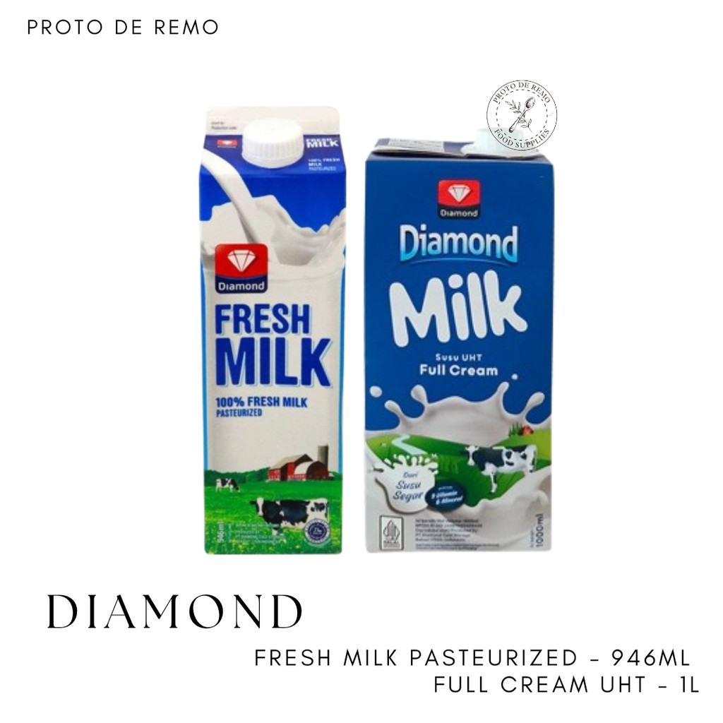 

Diamond Susu Segar Fresh Milk Pasteurized - 946ML | Susu Full Cream UHT 1L