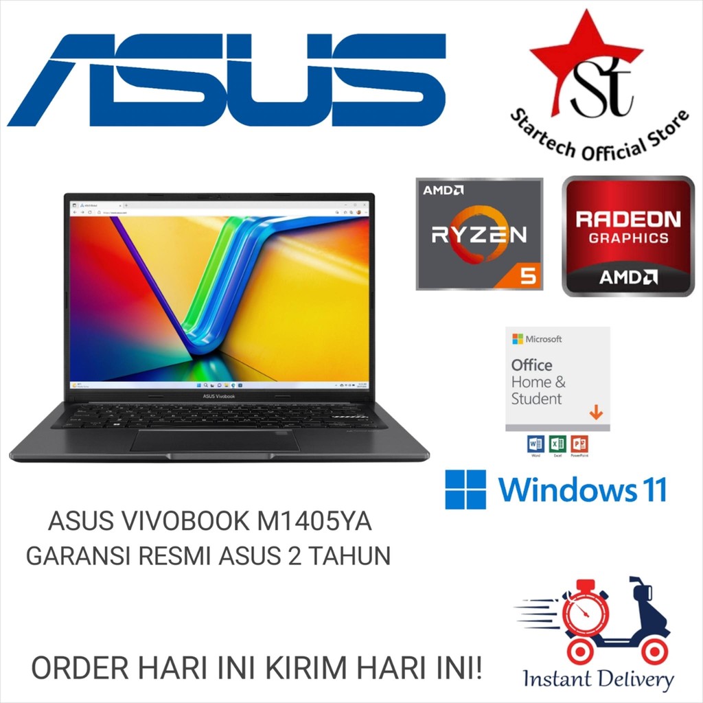 ASUS VIVOBOOK 14 M1405YA RYZEN 5 7430 16GB 512GB SSD 14 WUXGA IPS W11