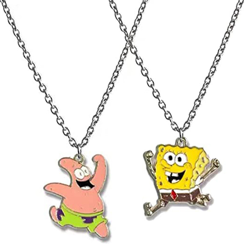 

New Kawaii Spongebobs Patrick Star Necklace Pendant Couple Style Best Friend Cartoon Fashion Versatile Girlfriend Birthday Gift