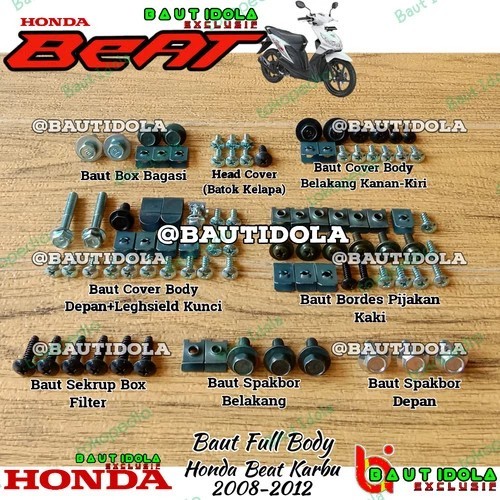 Baut Full Body Honda Beat Karbu 2008-2012 Original baut
