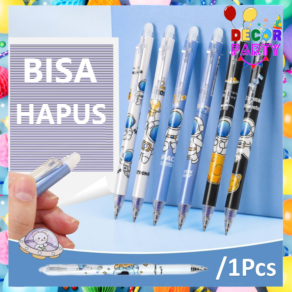 

DP Pena Gel Karakter Astronot Dapat Dihapus Pulpen Gel Karakter 0.5mm Pena Aesthetic Edition Karakter Kartun Astronot Perlengkapan Sekolah Erasable Gel Pen