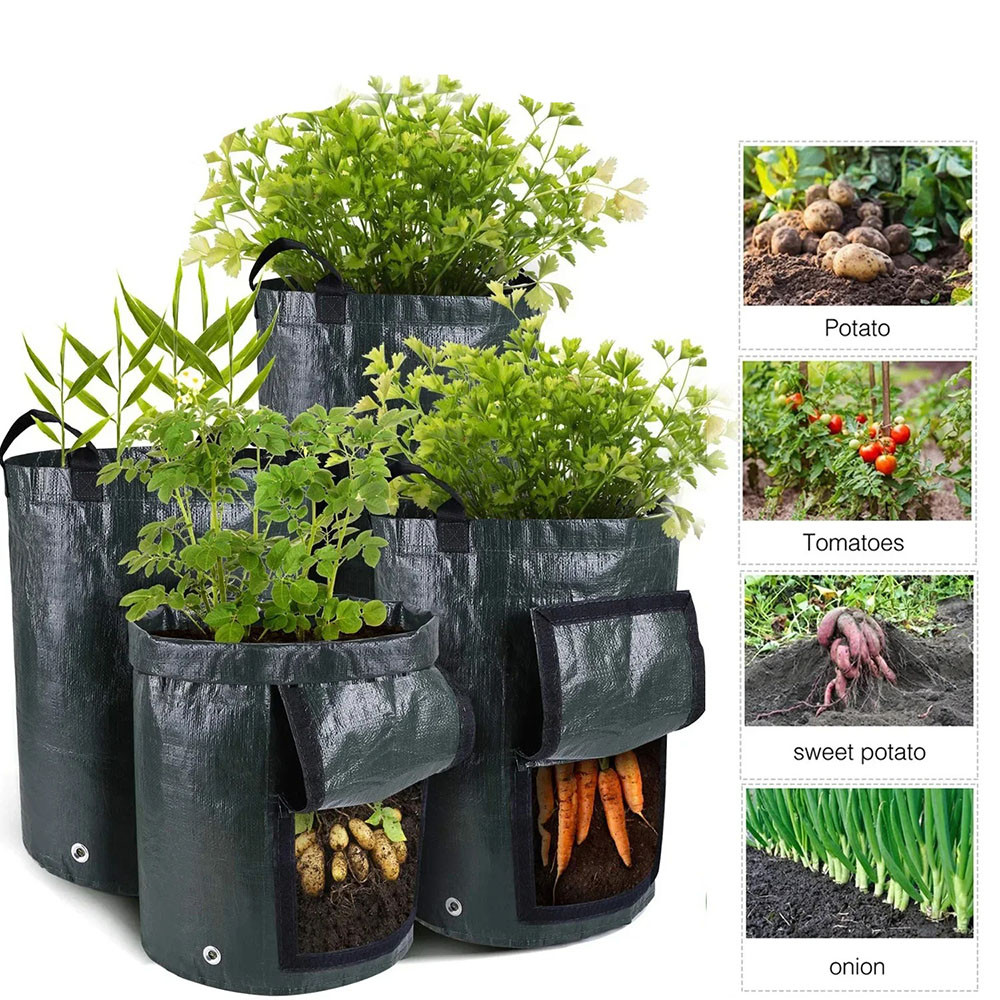 1pc Garden Grow Bags Potatoes Grow Bags Gardening Plant Growing Bags PE Fabric Carrot Vegetable Plan