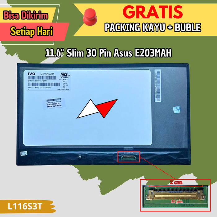 LED LCD Asus TP200 TP201S TP201SA E203 E203NA 11.6" 30 pin No Bracket