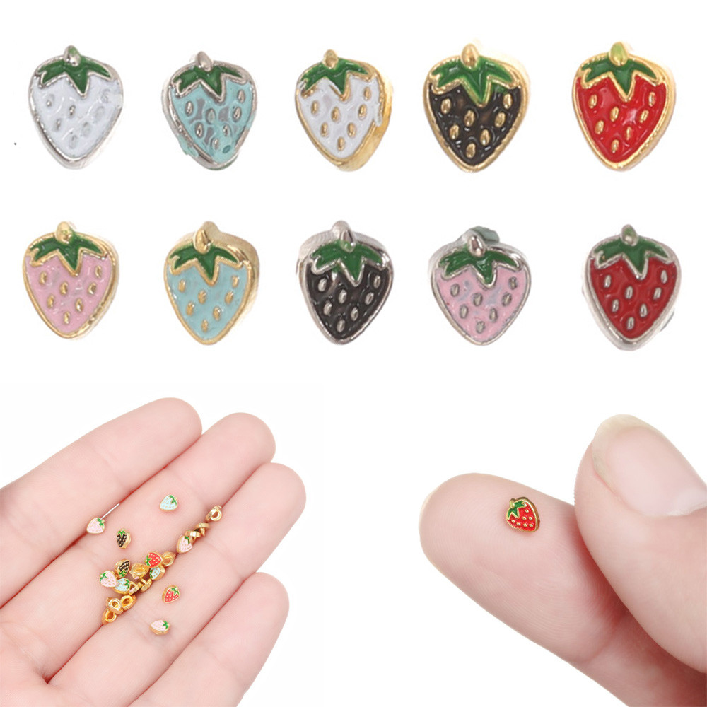 

20Pcs 5mm Mini Buttons Strawberry Pattern Decoration Metal Buckles Clothing Sewing Buckle DIY Doll Clothes Miniature Accessories