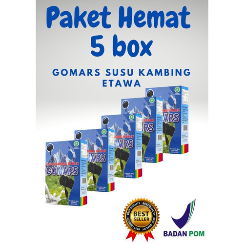 

[ Paket 5 Boxs ] Gomars - SUSU Kambing Etawa Gomars Original ,sps,hijaz,sps,gmh,naima,skygoat,provit, etta goat milk hpai