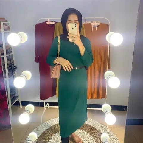 ✨TERLARIS - Tunik Rajut Atasan Wanita - ijo botol, all size