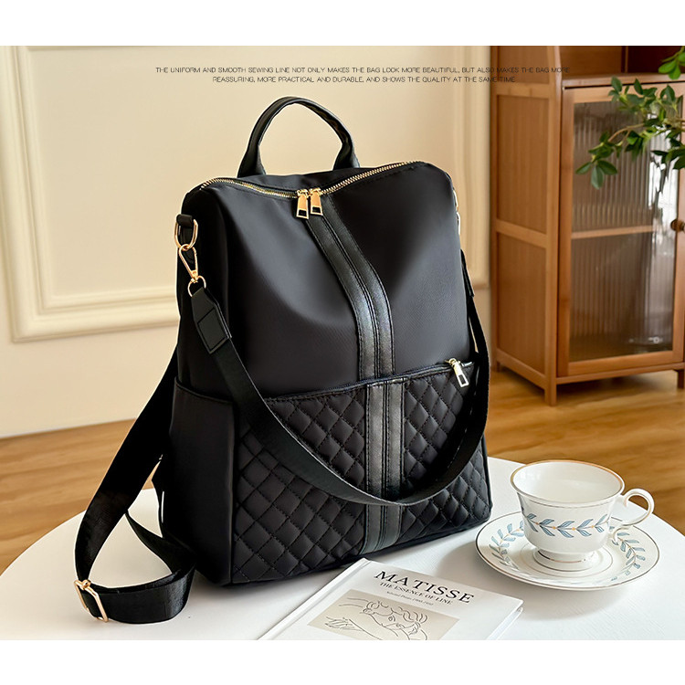 KARICHA - Ransel Danilo | Tas Ransel & Bahu Wanita Terbaru Bordir Waterproof Warna Hitam Cream Pink 