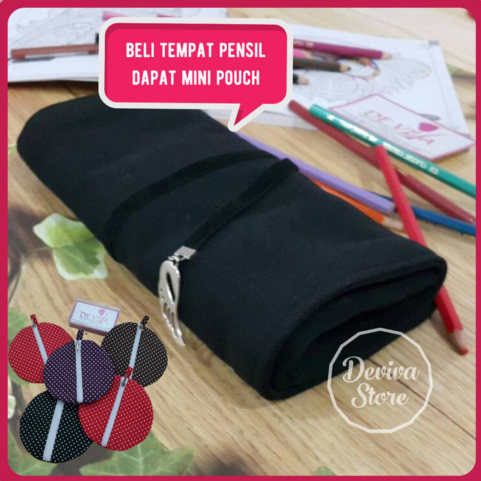 

[Promo] TEMPAT PENSIL GULUNG / ROLL PENCIL CASE/ TEMPAT PENSIL UNIK LUCU - Hitam