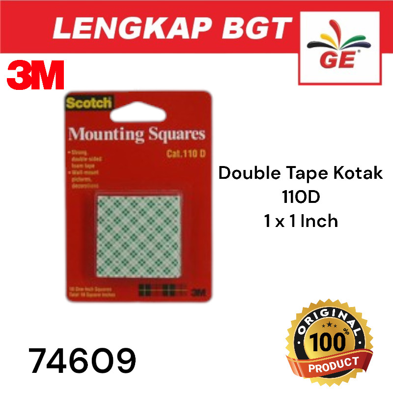 

3M Double Tape Perekat Isolasi Mounting Square Cat 110D 1x1Inch - 74609