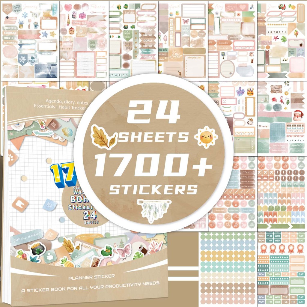 

Retro Day/Week/Month Planner Sticker Book DIY Scrapbooking Diary Handbook Decorative Material Stickers Stationery