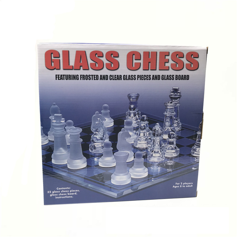 Medium and Small Set Glass Chess Glass Chessboard Crystal Chess International Children's Gathering F