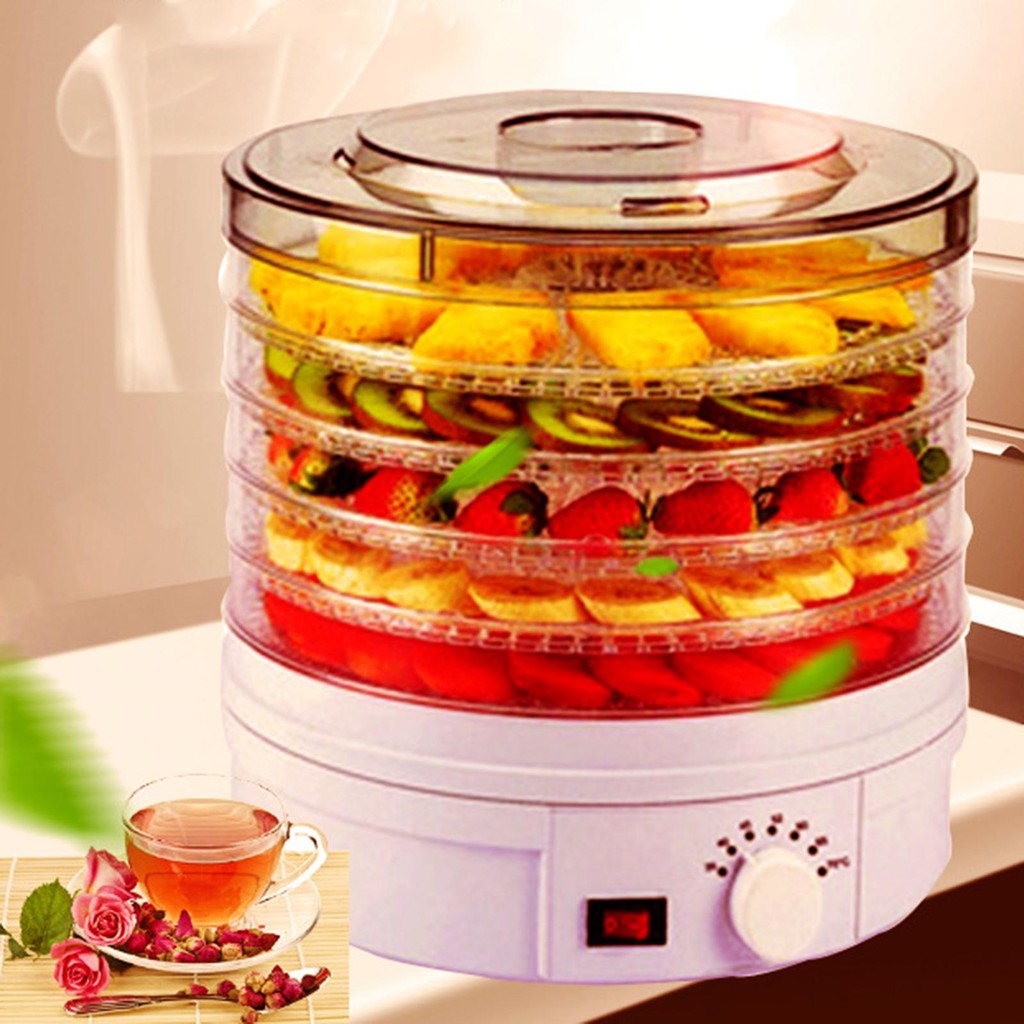 Temperature Control Food Dried Fruit Machine 5 Trays 360° Portable Efficient Dryer Fruit for Vegetab