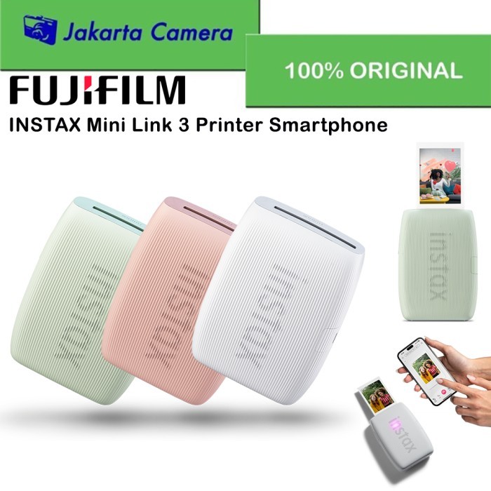 FUJIFILM Instax Mini Link 3 Smartphone Printer - Fuji Instant Printer HP Portable