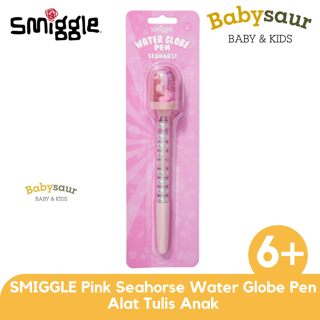 

SMIGGLE Pink Seahorse Water Globe Pen Peralatan Sekolah Alat Tulis Ballpoint Pulpen Anak Perempuan