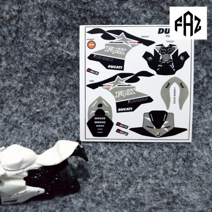 Decal  Diecast hotwheels motor ducati panigale abu abu