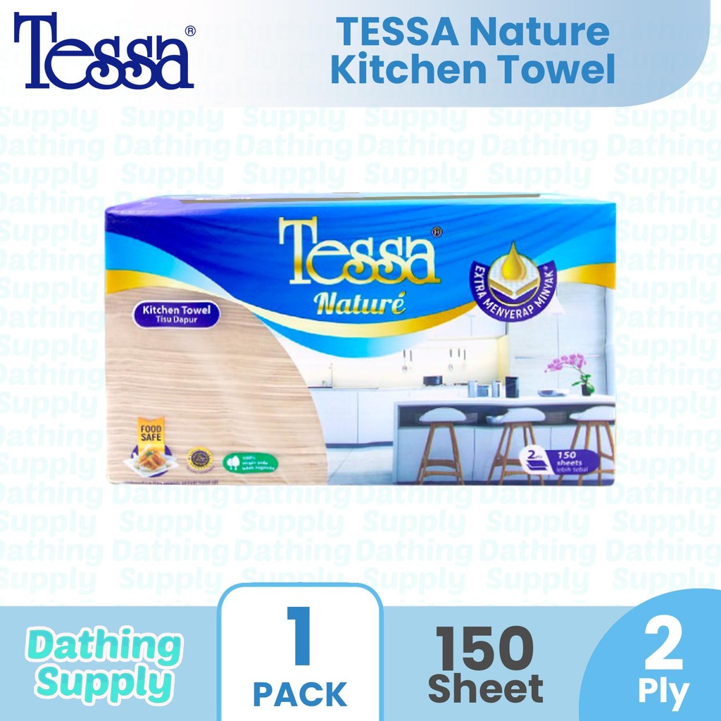 Tissue Tessa Kitchen Towel Nature Coklat 150 Sheet / Tisu Dapur Pengesat 150s / Extra Menyerap