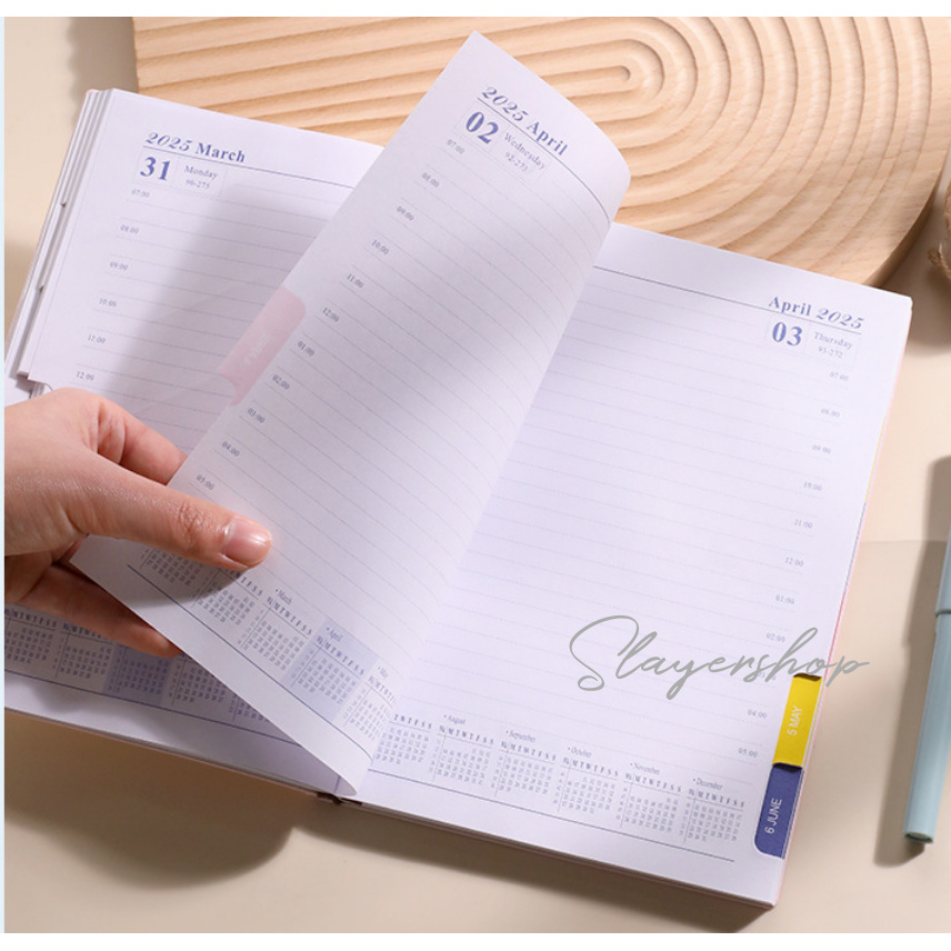 

Agenda Notebook daily 2025 Planner Notepad Diary Stationery schoolsupplies 100 gsm English version
